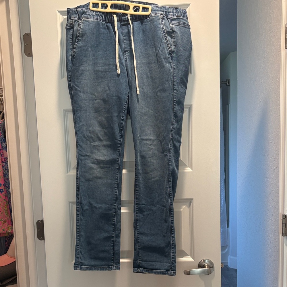 Torrid Blue Straight Leg Drawstring Jeans